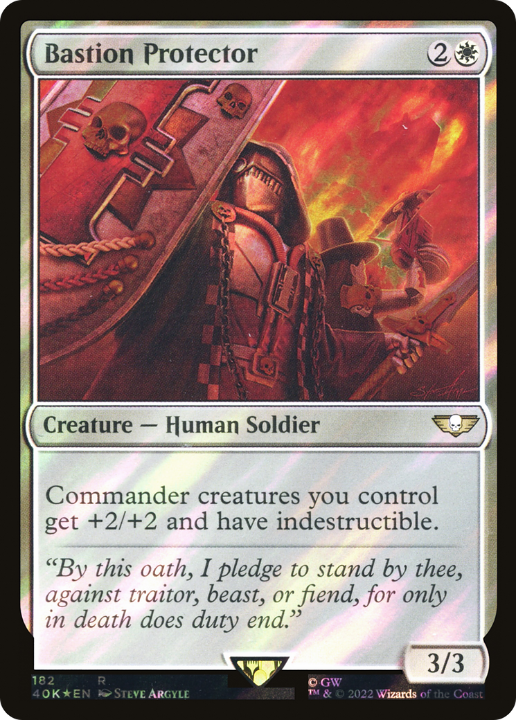 Bastion Protector (Surge Foil) (182) [Warhammer 40,000 Commander] foil - Deck Out Gaming