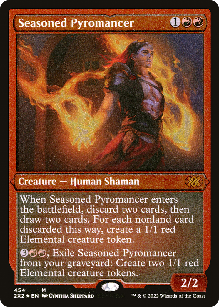 Seasoned Pyromancer (Foil Etched) (454) [Double Masters 2022] foil - Deck Out Gaming