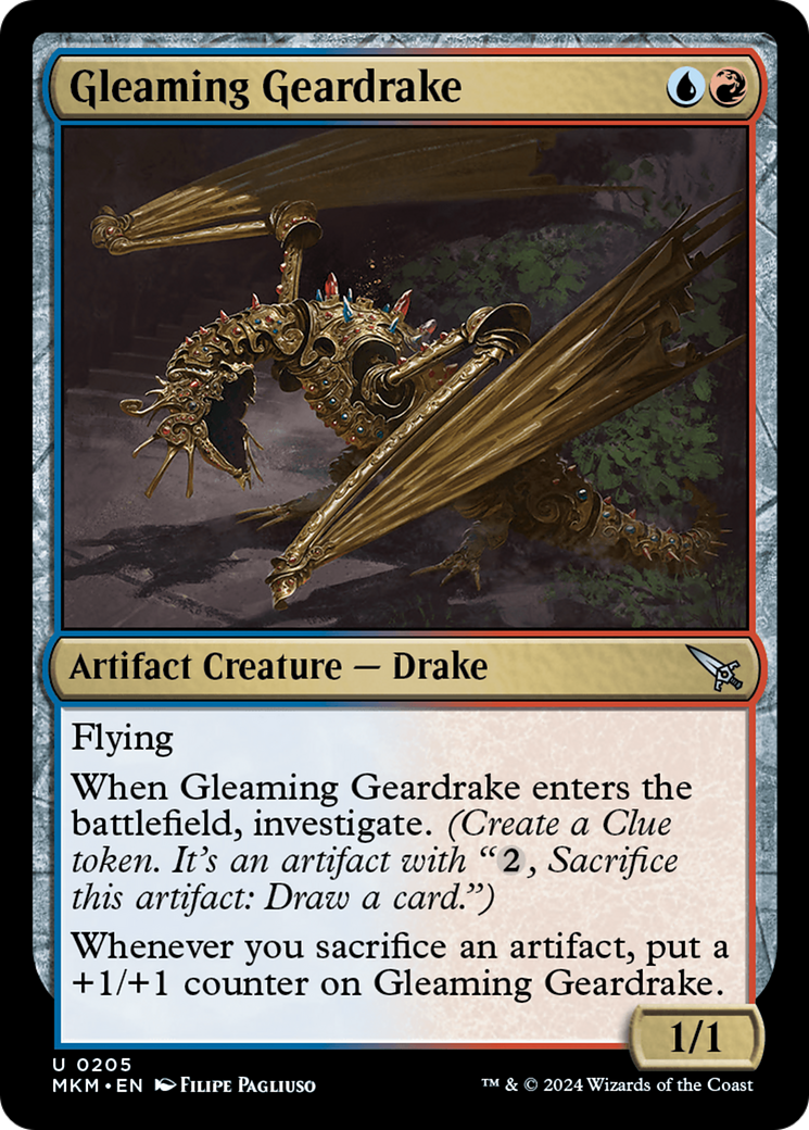 Gleaming Geardrake (205) [Murders at Karlov Manor] - Deck Out Gaming