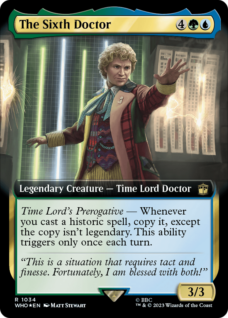 The Sixth Doctor (Extended Art) (Surge Foil) (1034) [Doctor Who] foil - Deck Out Gaming