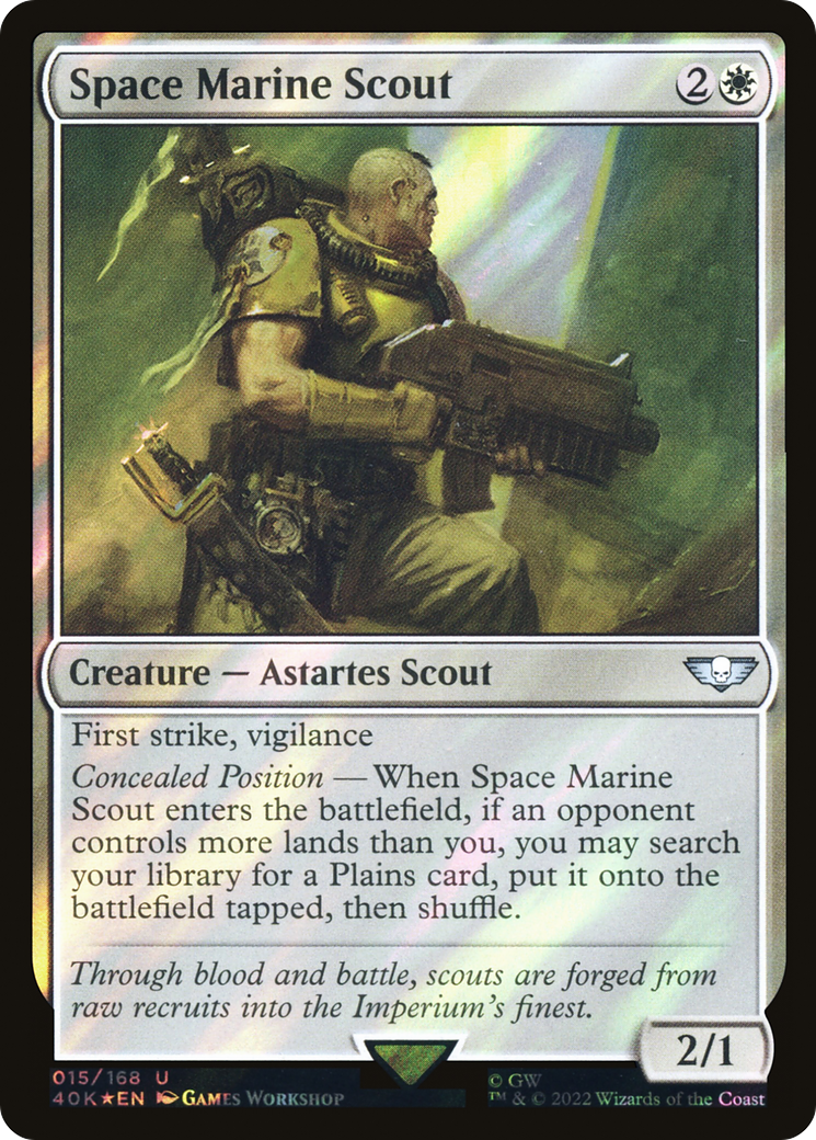Space Marine Scout (Surge Foil) (15) [Warhammer 40,000 Commander] foil - Deck Out Gaming