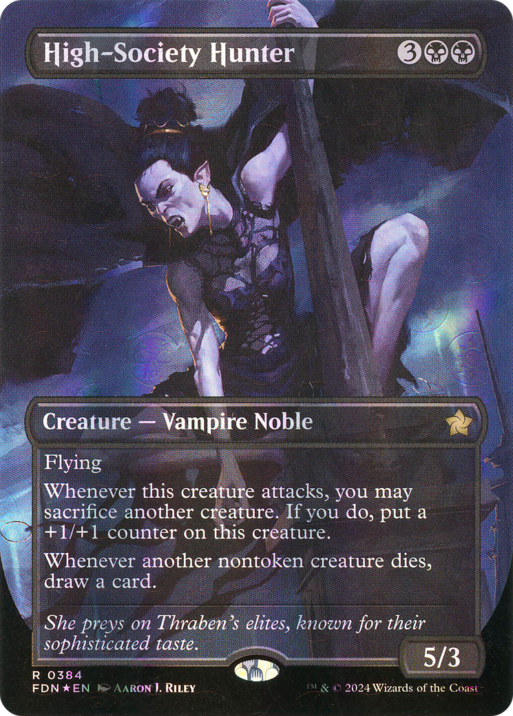 High-Society Hunter (Borderless) (Mana Foil) (384) [Foundations] foil - Deck Out Gaming