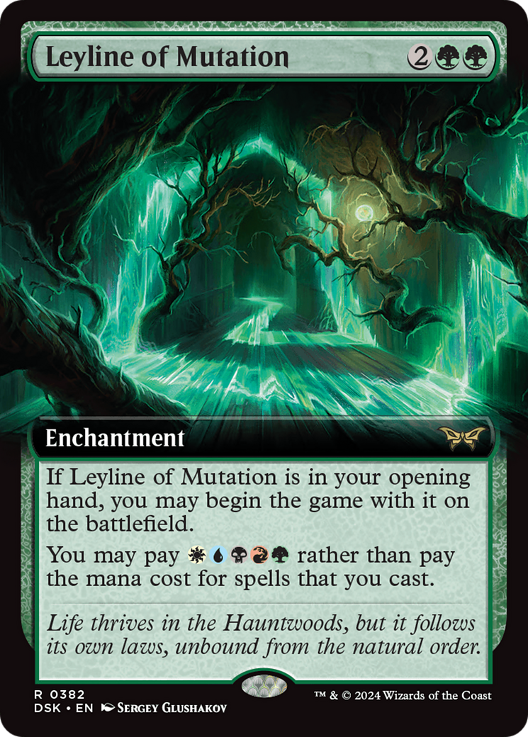 Leyline of Mutation (Extended Art) (382) [Duskmourn: House of Horror] foil - Deck Out Gaming