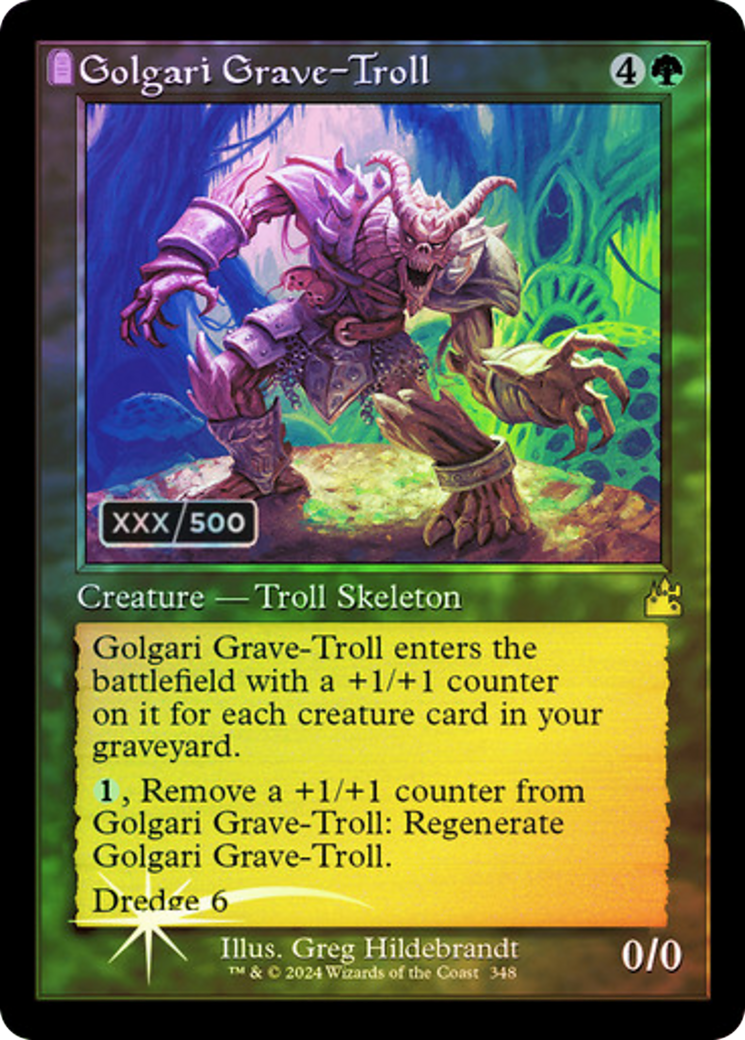 Golgari Grave-Troll (Retro Frame) (Serial Numbered) (348) [Ravnica Remastered] foil - Deck Out Gaming