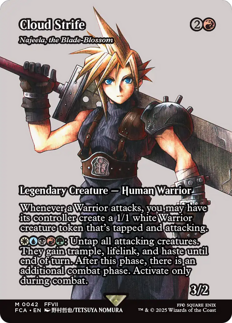 Cloud Strife - Najeela, the Blade-Blossom (Showcase) (42) [FINAL FANTASY: Through the Ages] foil - Deck Out Gaming