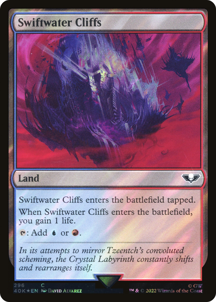 Swiftwater Cliffs (Surge Foil) (296) [Warhammer 40,000 Commander] foil - Deck Out Gaming