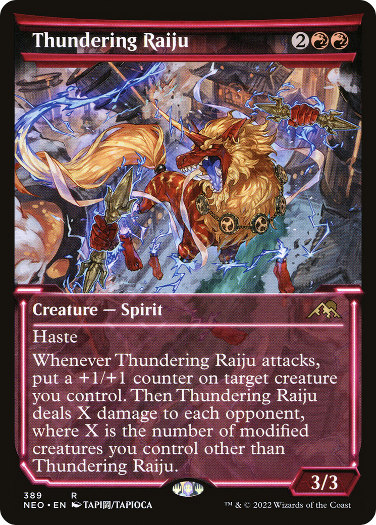 Thundering Raiju (Showcase) (389) [Kamigawa: Neon Dynasty] - Deck Out Gaming