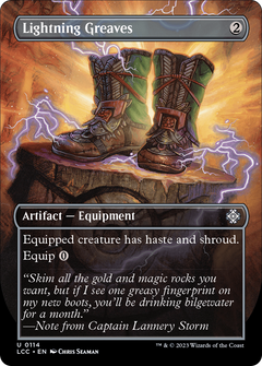 Lightning Greaves (Borderless) (114) [The Lost Caverns of Ixalan Commander] foil - Deck Out Gaming