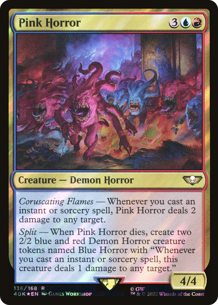 Pink Horror (Surge Foil) (136) [Warhammer 40,000 Commander] foil - Deck Out Gaming