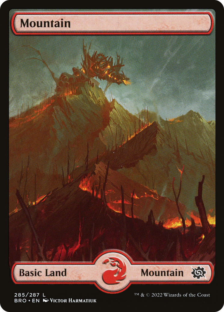 Mountain (285) - Full Art (285) [The Brothers' War] foil - Deck Out Gaming