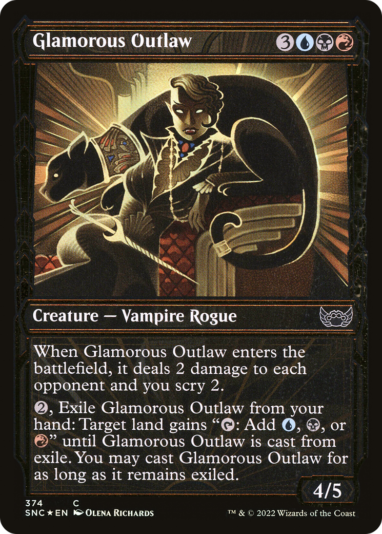 Glamorous Outlaw (Gilded Foil) (374) [Streets of New Capenna] foil - Deck Out Gaming