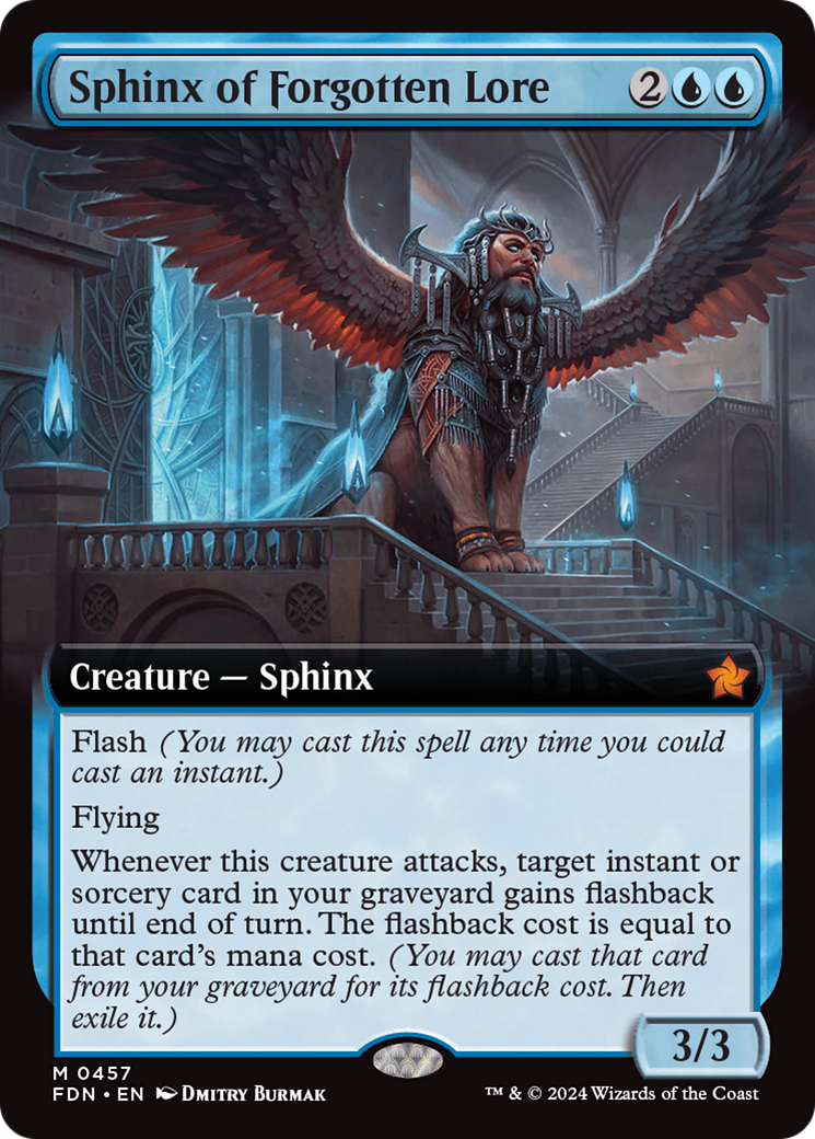 Sphinx of Forgotten Lore (Extended Art) (457) [Foundations] foil - Deck Out Gaming