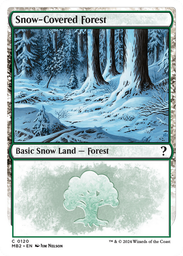 Snow-Covered Forest (White Border) (120) [Mystery Booster 2] - Deck Out Gaming
