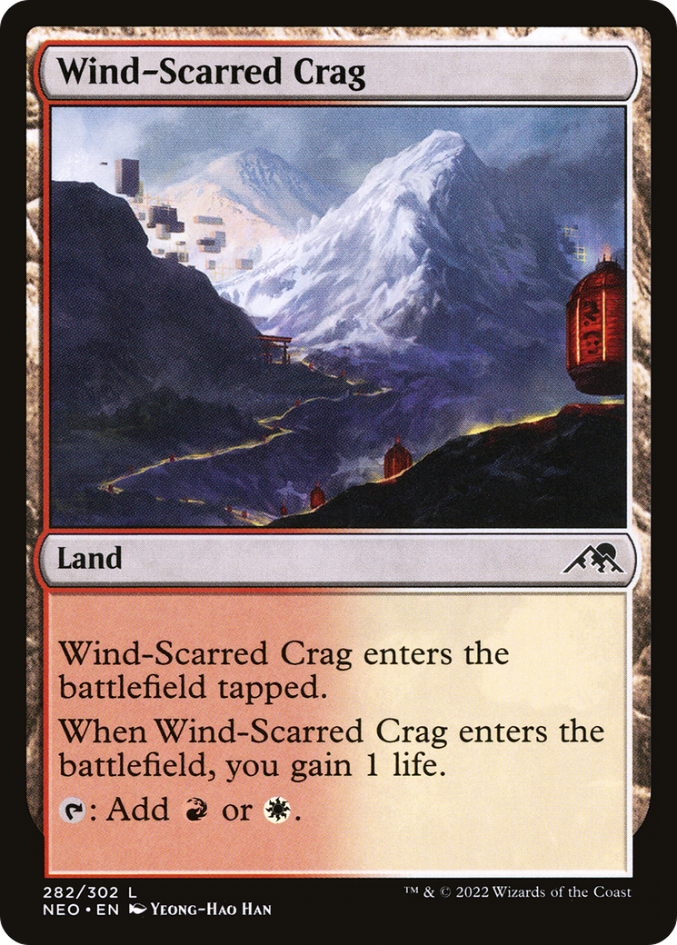 Wind-Scarred Crag (282) [Kamigawa: Neon Dynasty] foil - Deck Out Gaming