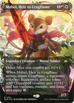 Mabel, Heir to Cragflame (Borderless) (Raised Foil) (351) [Bloomburrow] foil - Deck Out Gaming