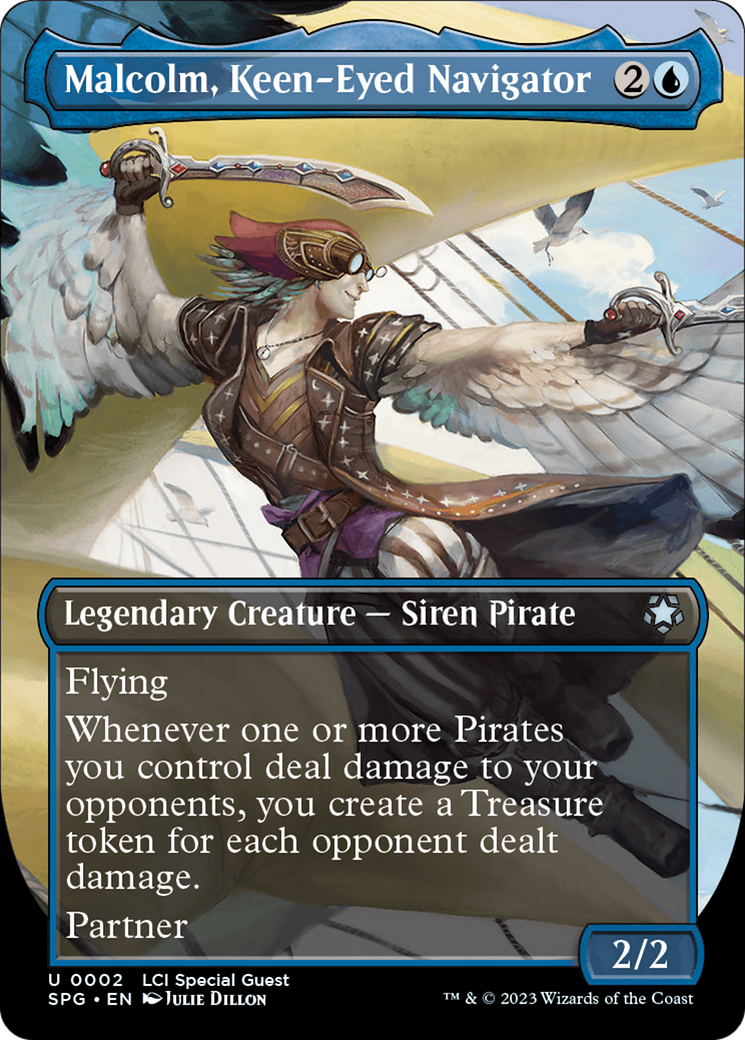 Malcolm, Keen-Eyed Navigator (Borderless) (2) [Special Guests] - Deck Out Gaming