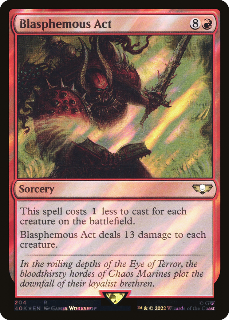 Blasphemous Act (Surge Foil) (204) [Warhammer 40,000 Commander] foil - Deck Out Gaming
