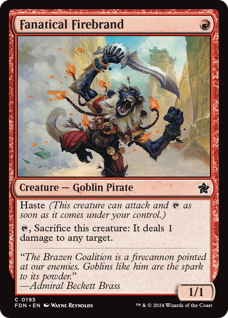Fanatical Firebrand (195) [Foundations] foil - Deck Out Gaming