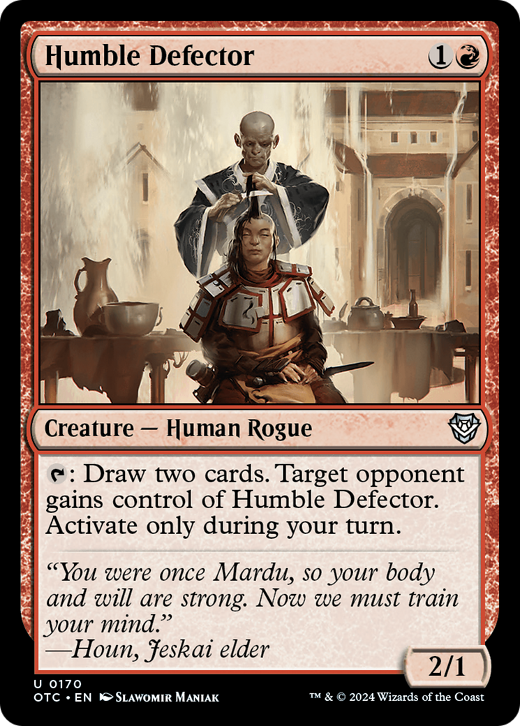 Humble Defector (170) [Outlaws of Thunder Junction Commander] - Deck Out Gaming