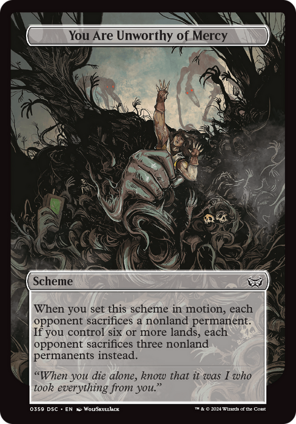 You Are Unworthy of Mercy (Full Art) (359) [Duskmourn: House of Horror Commander] - Deck Out Gaming