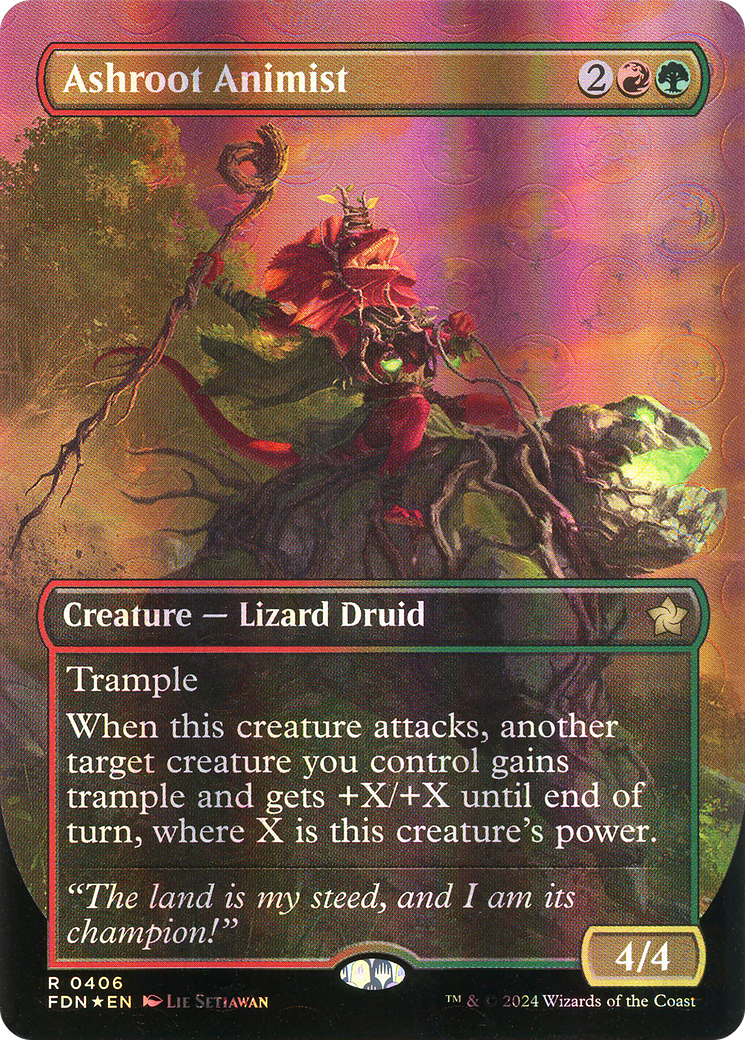 Ashroot Animist (Borderless) (Mana Foil) (406) [Foundations] foil - Deck Out Gaming