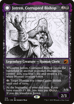 Jerren, Corrupted Bishop // Ormendahl, the Corrupter (316) [Innistrad: Midnight Hunt] foil - Deck Out Gaming