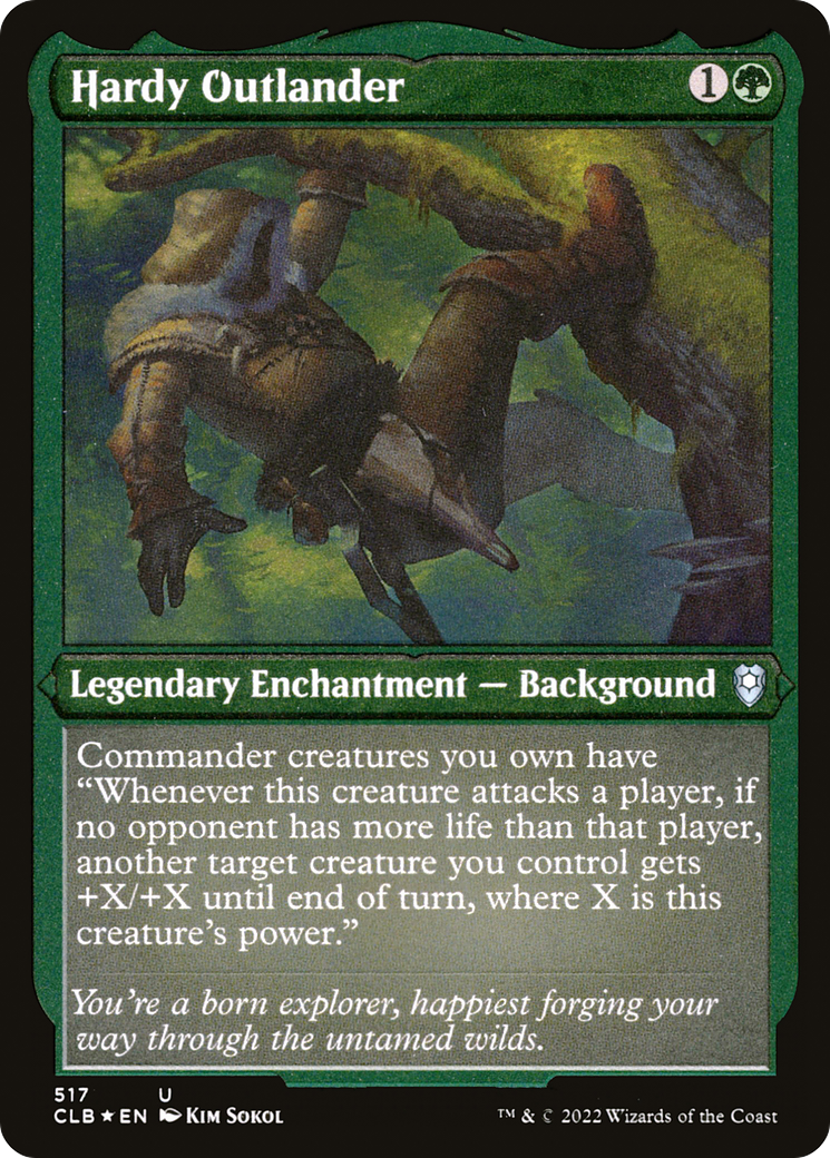 Hardy Outlander (517) [Commander Legends: Battle for Baldur's Gate] etched - Deck Out Gaming