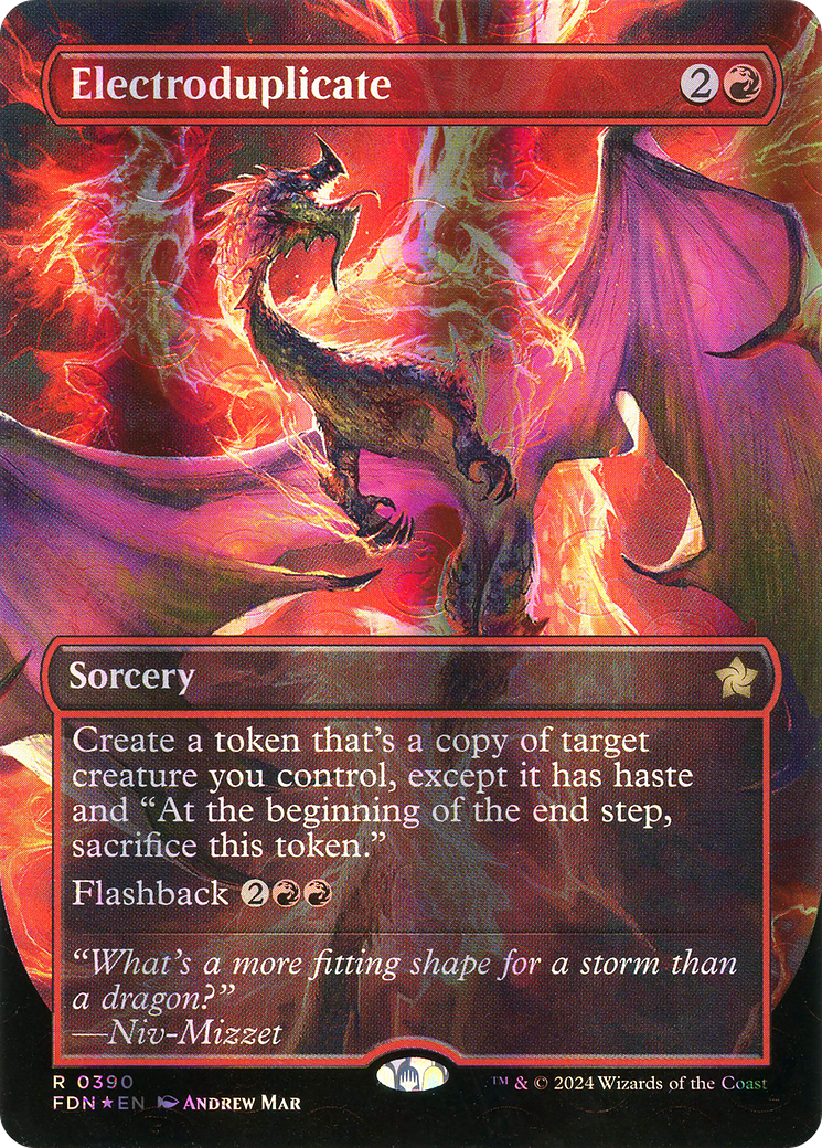Electroduplicate (Borderless) (Mana Foil) (390) [Foundations] foil - Deck Out Gaming