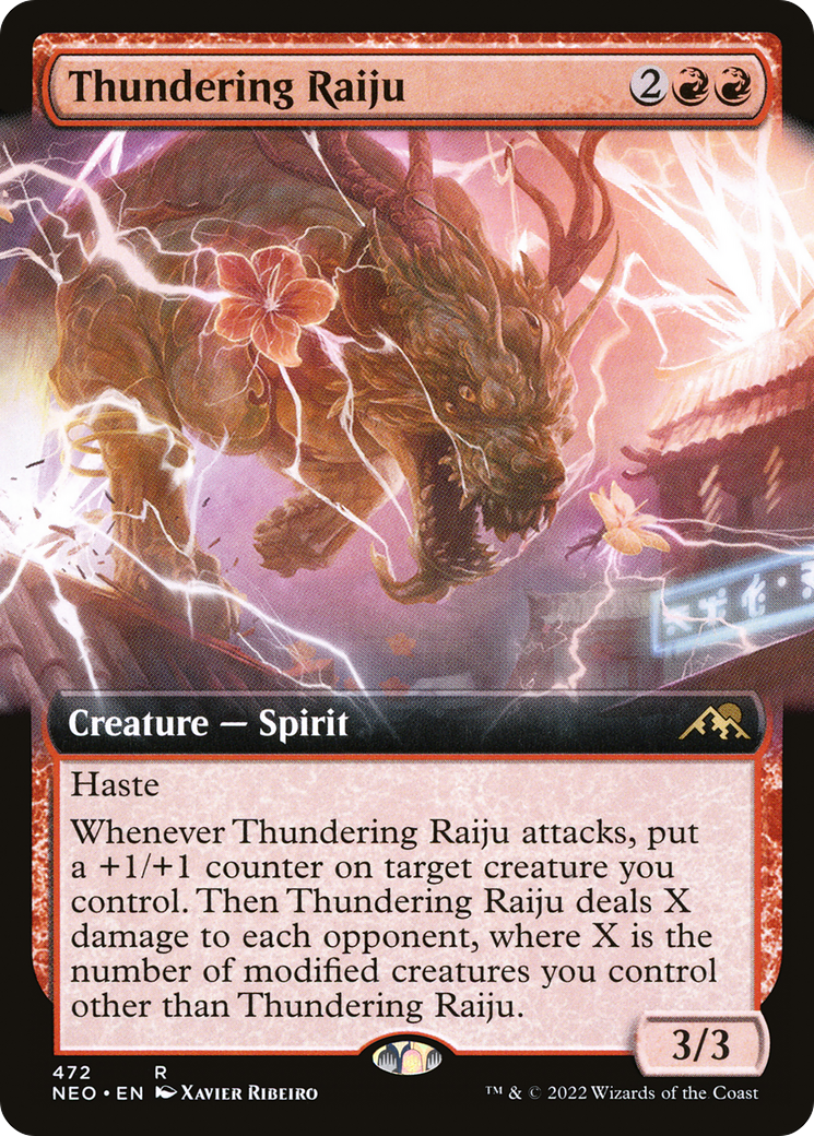 Thundering Raiju (Extended Art) (472) [Kamigawa: Neon Dynasty] - Deck Out Gaming