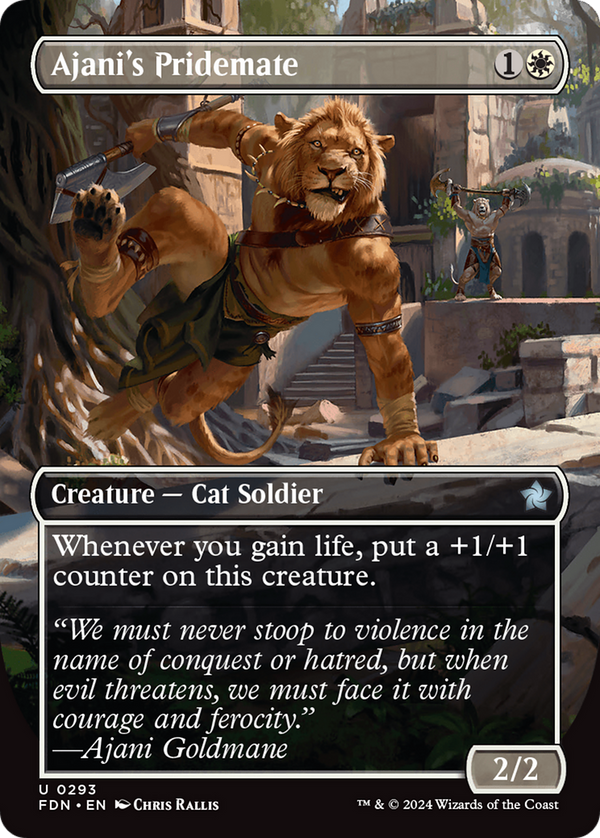 Ajani's Pridemate (Borderless) (293) [Foundations] foil - Deck Out Gaming