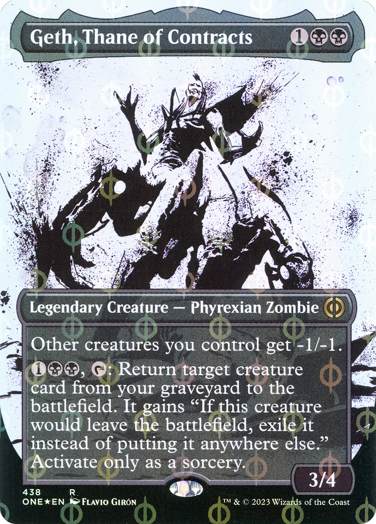 Geth, Thane of Contracts (Showcase) (Step-and-Compleat Foil) (438) [Phyrexia: All Will Be One] foil - Deck Out Gaming