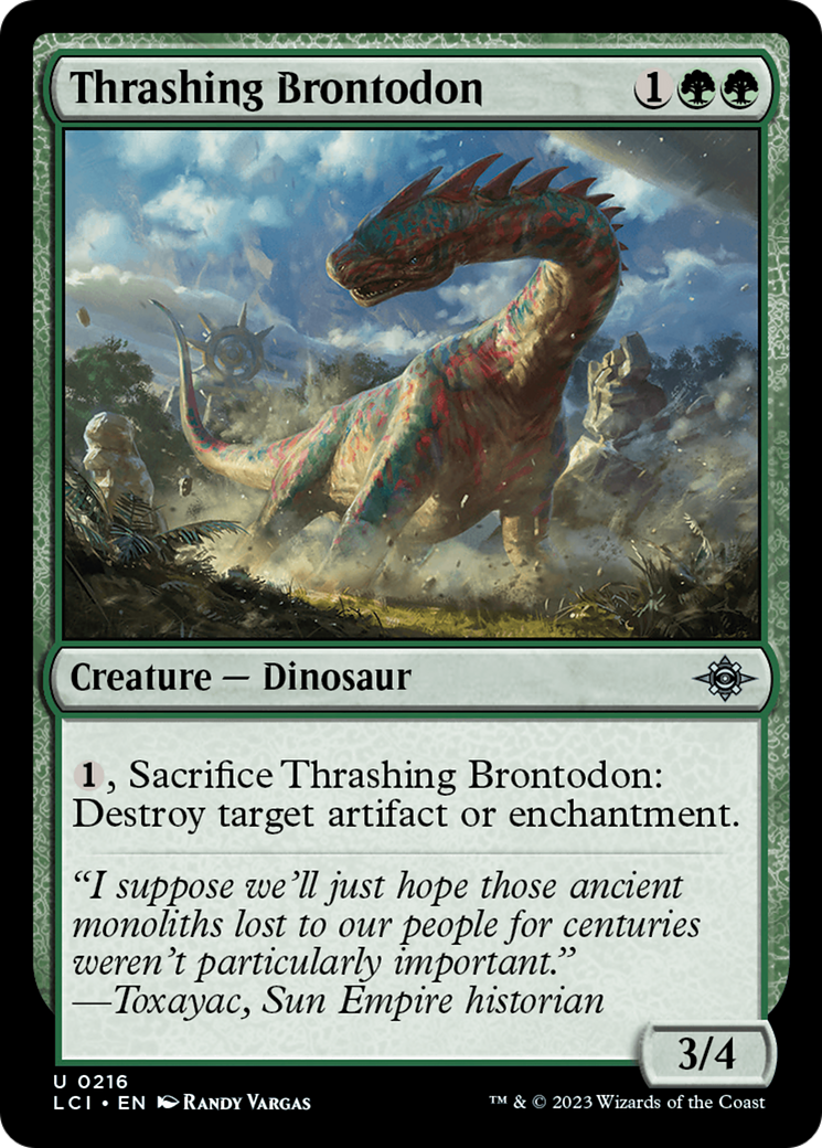Thrashing Brontodon (216) [The Lost Caverns of Ixalan] - Deck Out Gaming