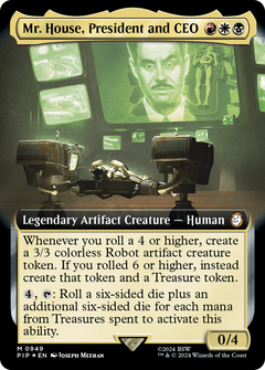 Mr. House, President and CEO (Extended Art) (Surge Foil) (949) [Fallout] foil - Deck Out Gaming