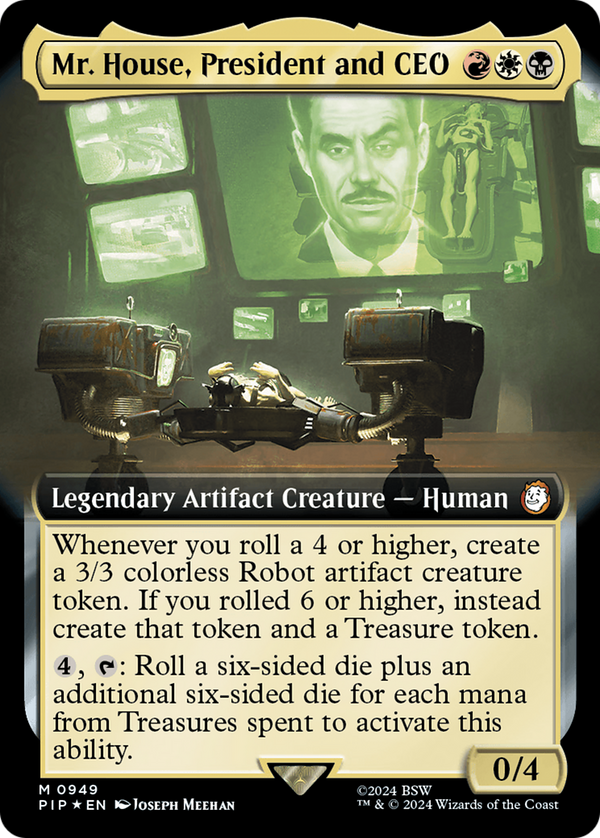 Mr. House, President and CEO (Extended Art) (Surge Foil) (949) [Fallout] foil - Deck Out Gaming