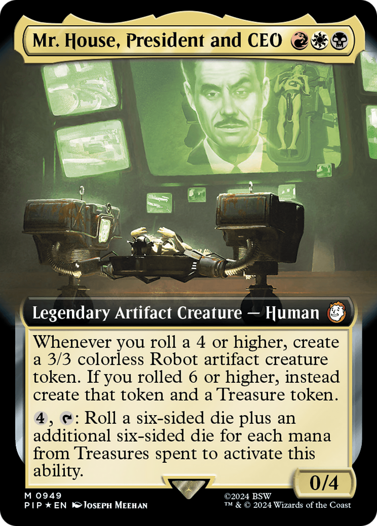 Mr. House, President and CEO (Extended Art) (Surge Foil) (949) [Fallout] foil - Deck Out Gaming