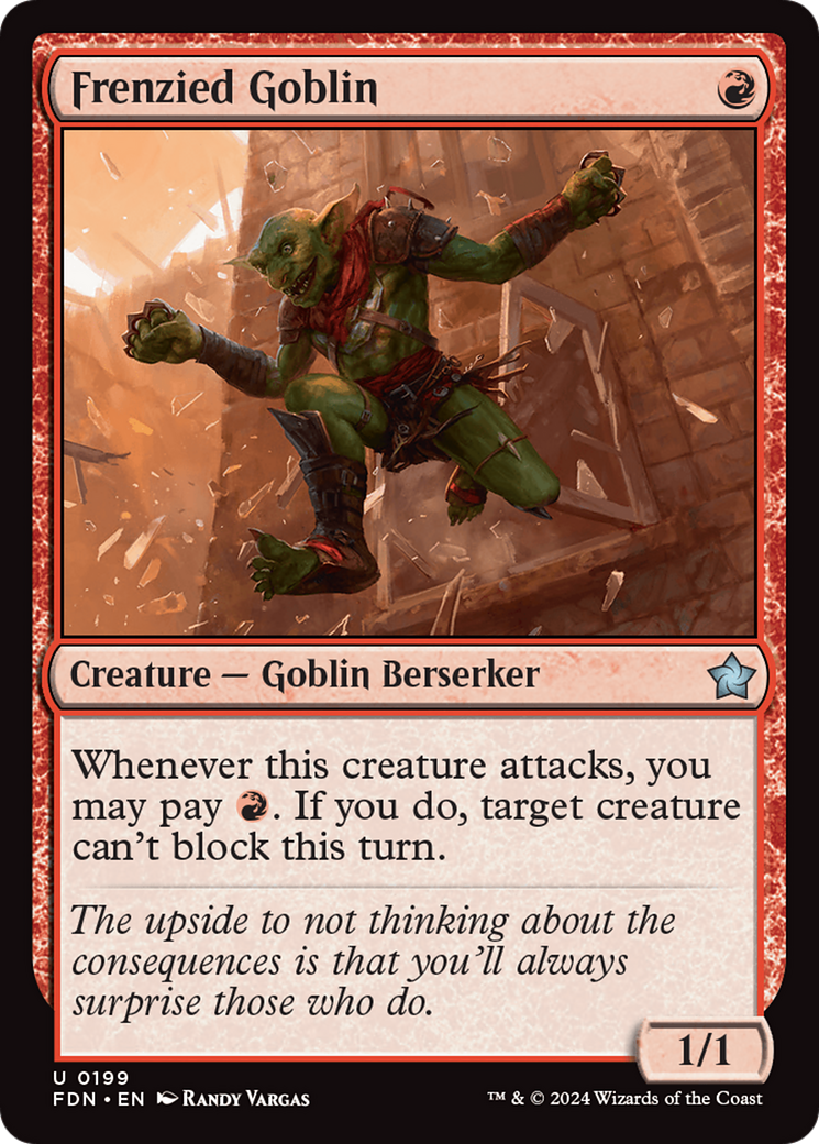 Frenzied Goblin (199) [Foundations] foil - Deck Out Gaming