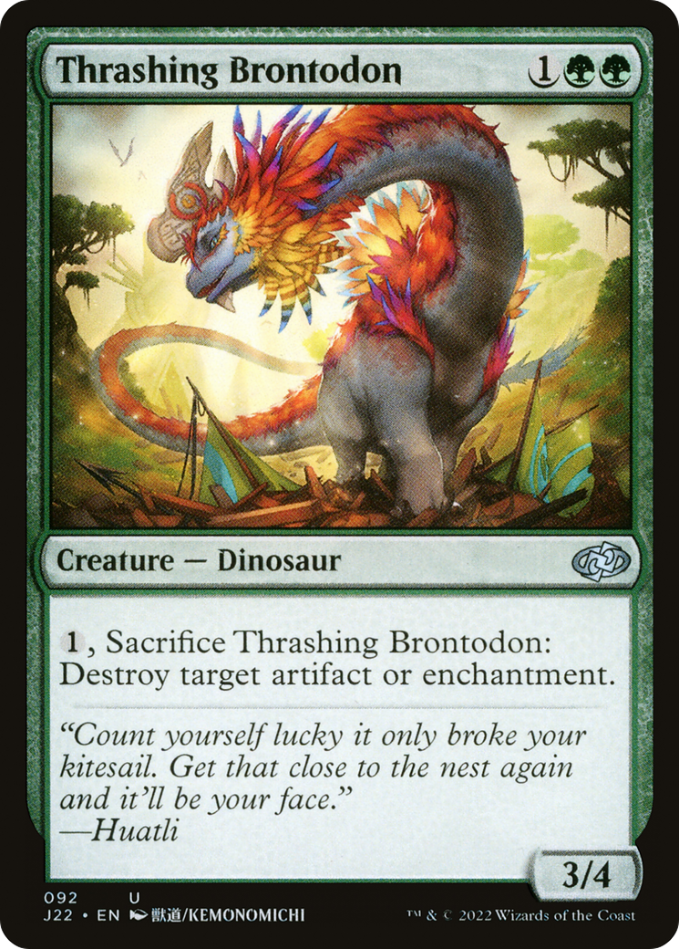 Thrashing Brontodon (92) [Jumpstart 2022] - Deck Out Gaming