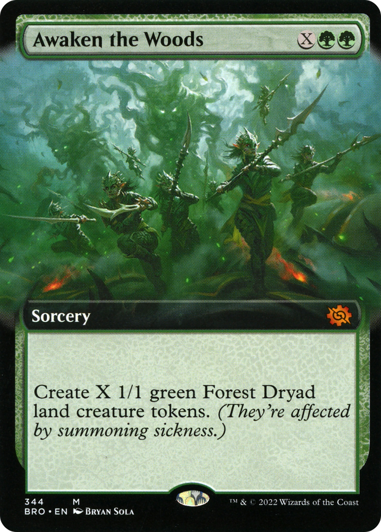 Awaken the Woods (Extended Art) (344) [The Brothers' War] foil - Deck Out Gaming