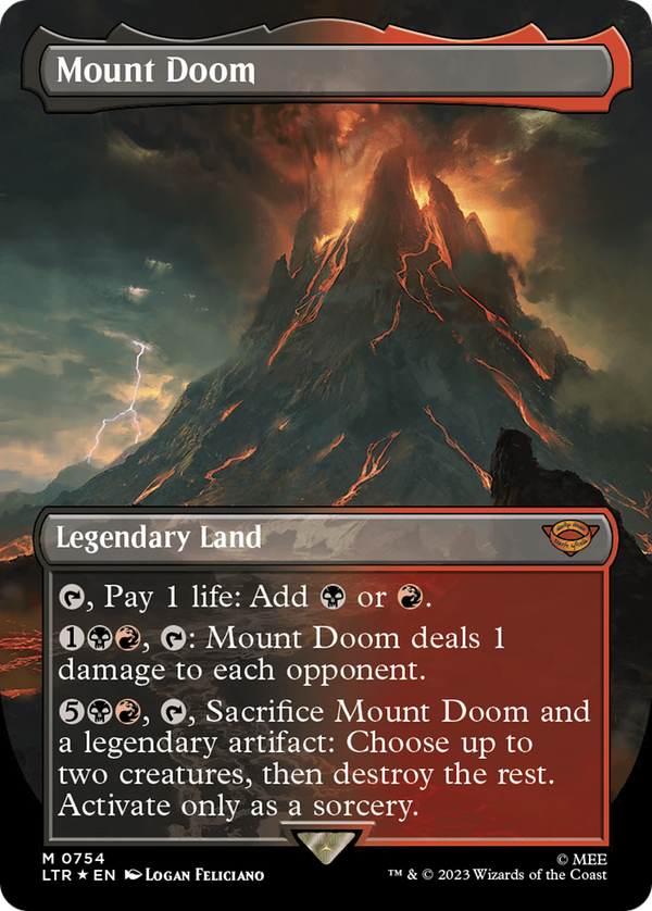 Mount Doom (Borderless) (Surge Foil) (754) [The Lord of the Rings: Tales of Middle-earth] foil - Deck Out Gaming