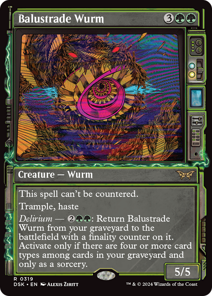 Balustrade Wurm (Showcase) (319) [Duskmourn: House of Horror] foil - Deck Out Gaming