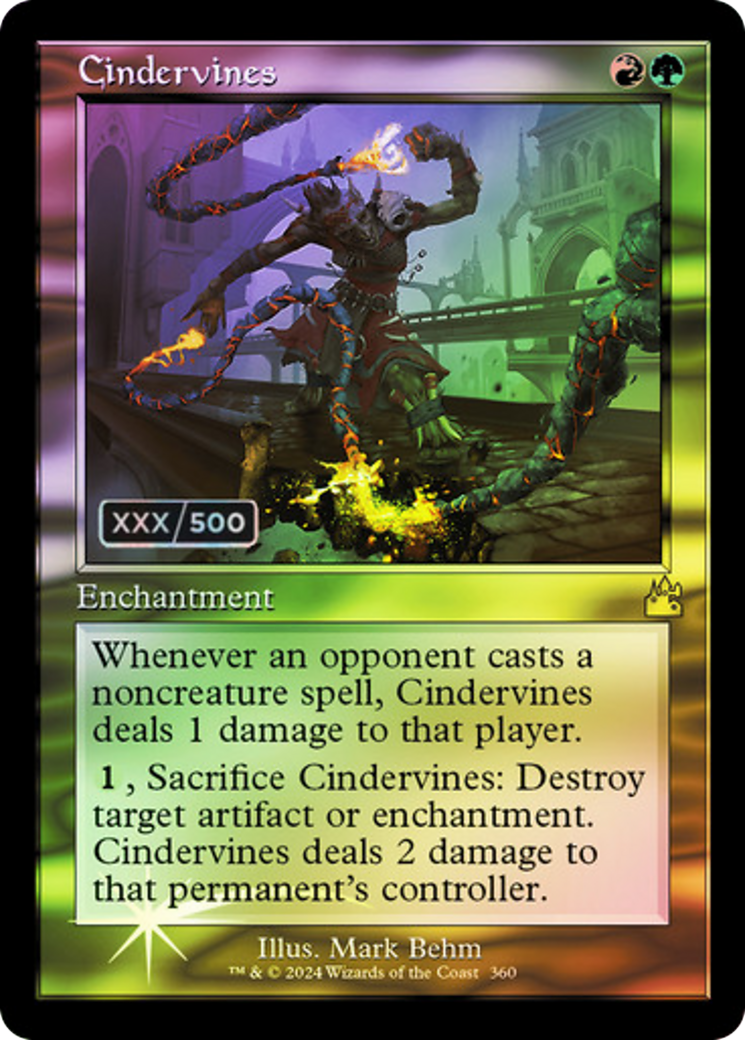 Cindervines (Retro Frame) (Serial Numbered) (360) [Ravnica Remastered] foil - Deck Out Gaming