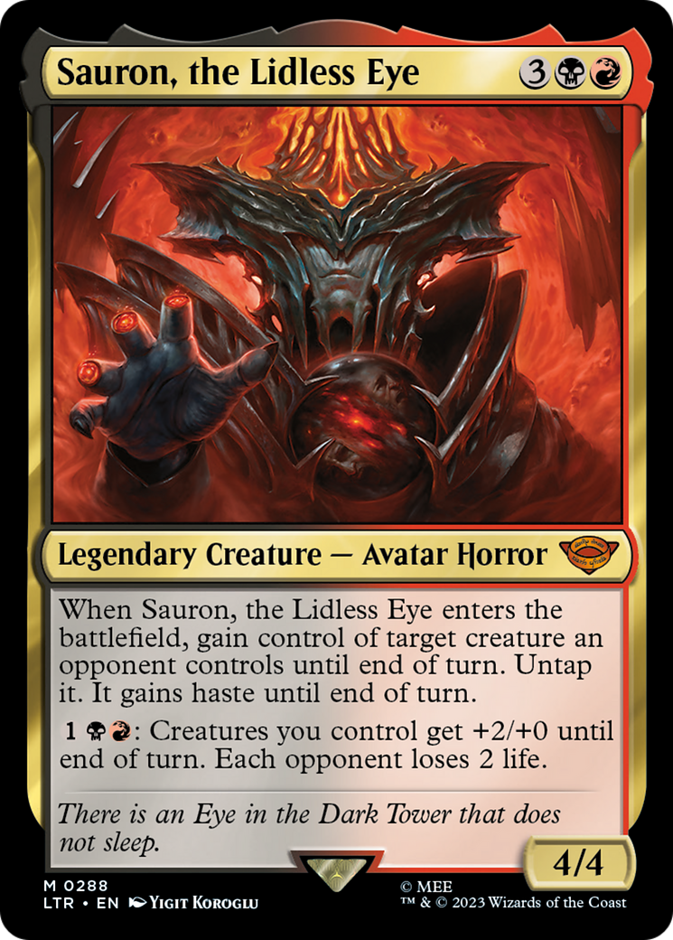 Sauron, the Lidless Eye (288) [Universes Beyond: The Lord of the Rings: Tales of Middle-earth] foil - Deck Out Gaming