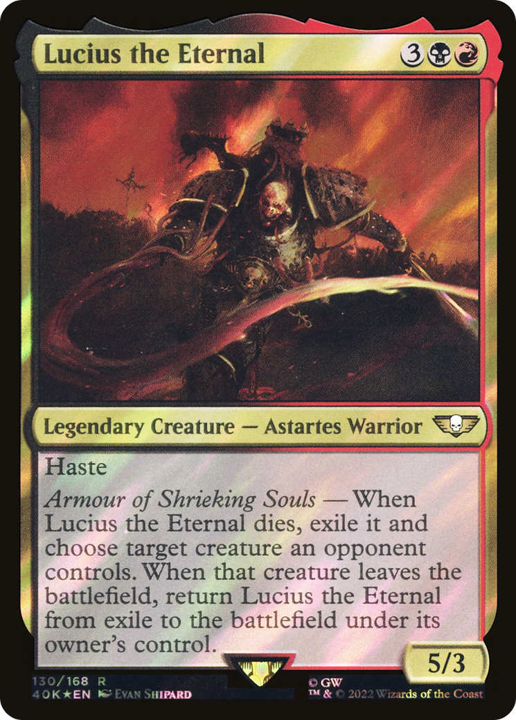 Lucius the Eternal (Surge Foil) (130) [Warhammer 40,000 Commander] foil - Deck Out Gaming
