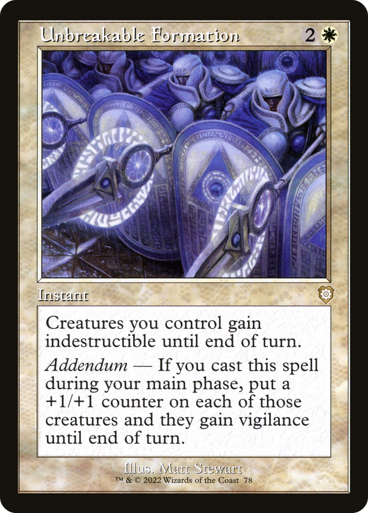 Unbreakable Formation (Retro Frame) (78) [The Brothers' War Commander] - Deck Out Gaming