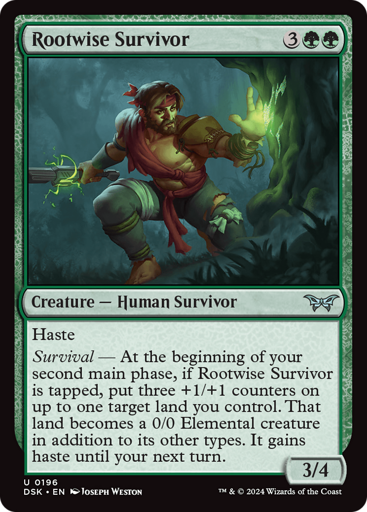 Rootwise Survivor (196) [Duskmourn: House of Horror] - Deck Out Gaming