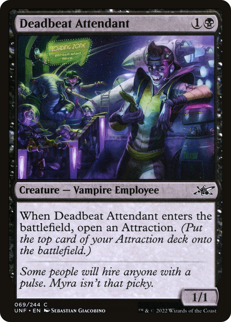 Deadbeat Attendant (69) [Unfinity] foil - Deck Out Gaming