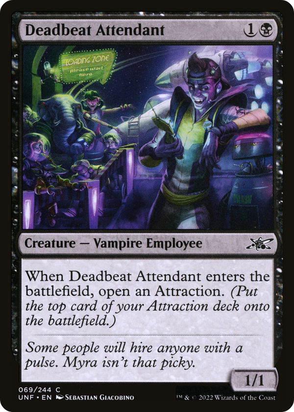 Deadbeat Attendant (69) [Unfinity] foil - Deck Out Gaming