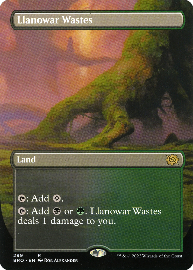 Llanowar Wastes (Borderless) (299) [The Brothers' War] - Deck Out Gaming