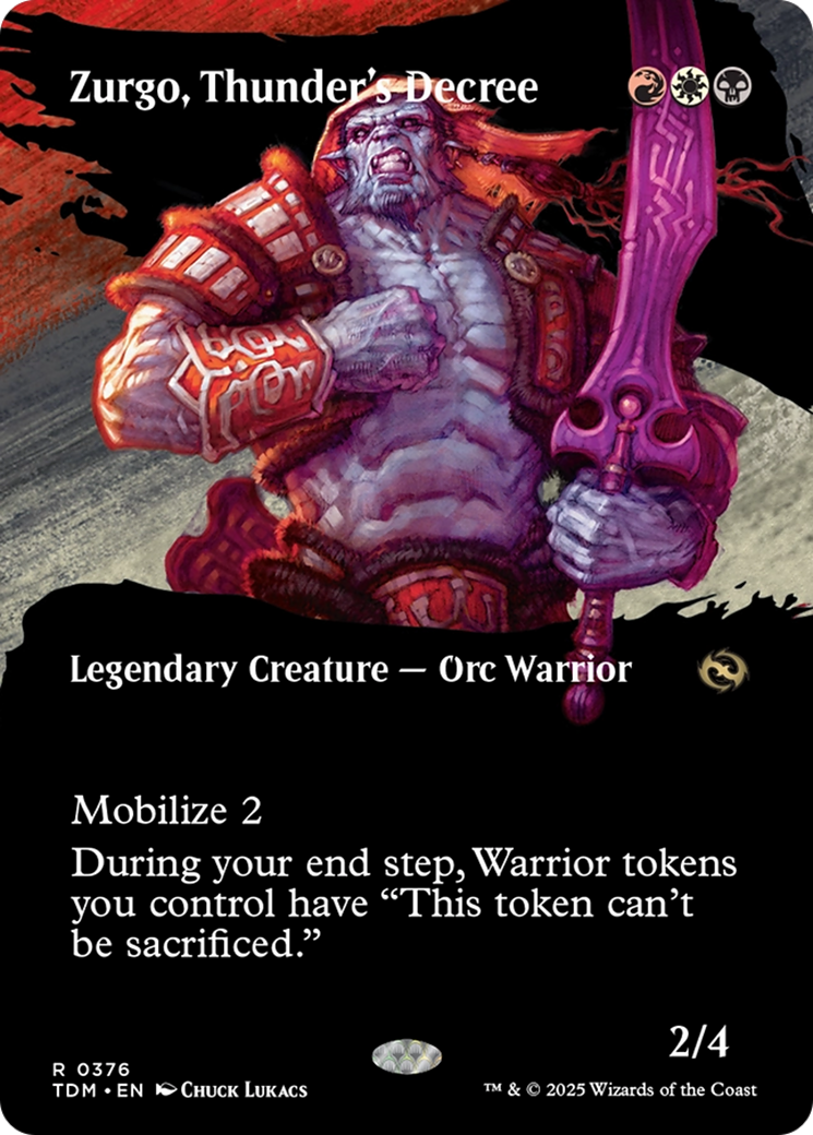 Zurgo, Thunder's Decree (Borderless) (376) [Tarkir: Dragonstorm] foil - Deck Out Gaming