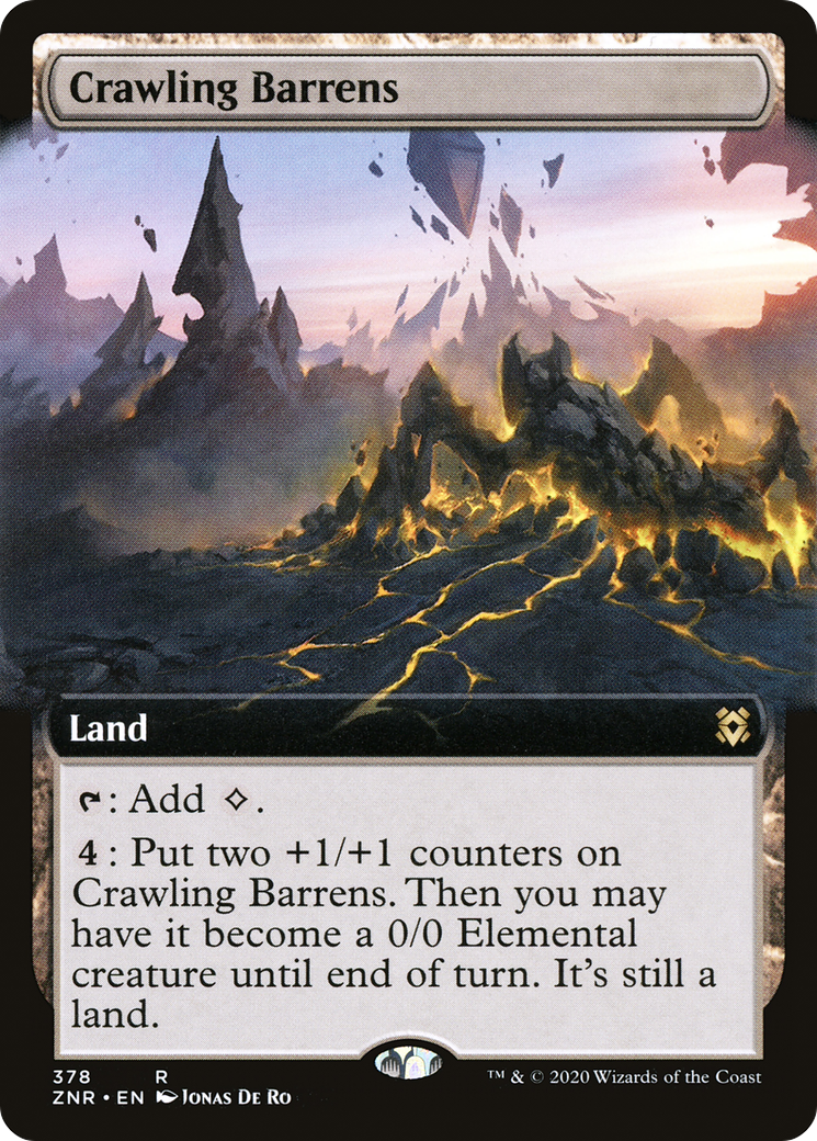 Crawling Barrens (Extended Art) (378) [Zendikar Rising] - Deck Out Gaming